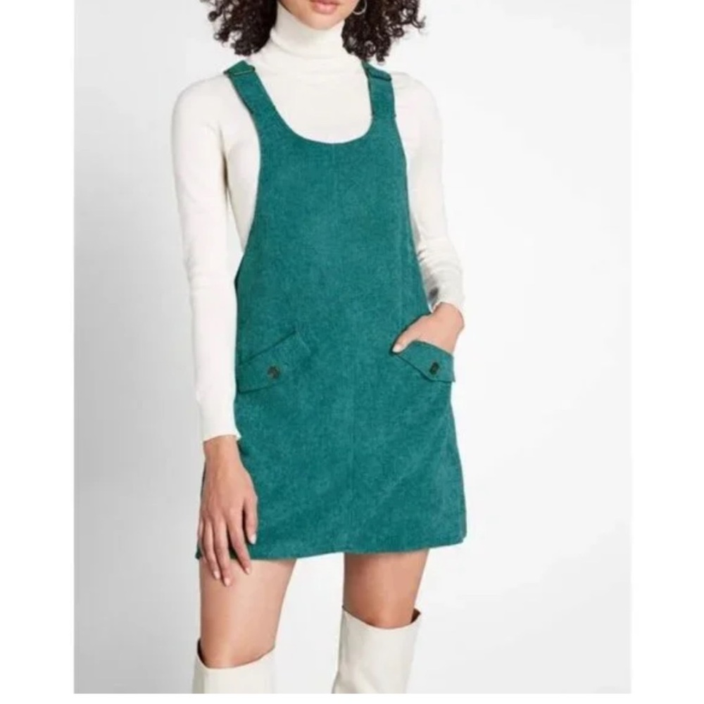 ModCloth Teal Green Pinafore overall dress